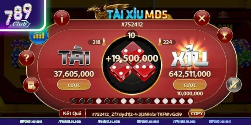 Ván chơi Tài Xỉu MD5 tại 789CLUB được tổ chức rất đơn giản.